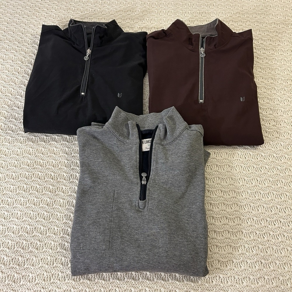 Linksoul Golf Lot‎ Of 3 Medium Jackets And Pullover Burgundy Black Gray